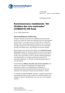 Kommissionens meddelande ”Att förbättra den inre marknaden