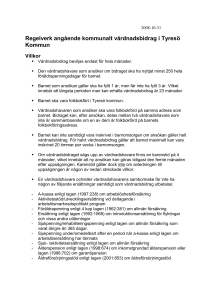 2008-10-31 Regelverk angående kommunalt vårdnadsbidrag i