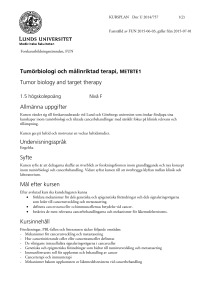 Tumörbiologi och målinriktad terapi, METBTE1 Tumor biology and