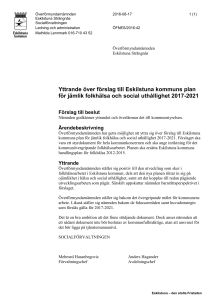 06 Yttrande över förslag till Eskilstuna kommuns plan för jämlik