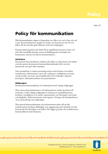 Policy Policy för kommunikation