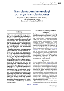 Transplantationsimmunologi och organtransplantationer