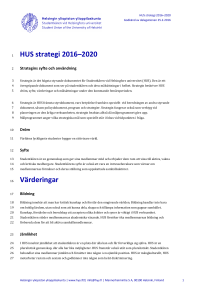 HUS strategi 2016-2020 - Helsingin yliopiston ylioppilaskunta