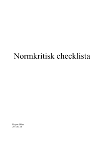Normkritisk checklista