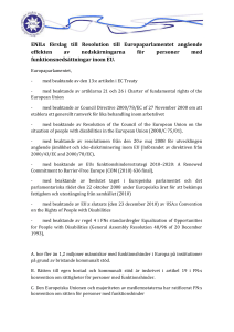 ENILs förslag till Resolution till Europaparlamentet angående