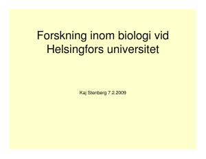 Forskning inom biologi vid Helsingfors universitet