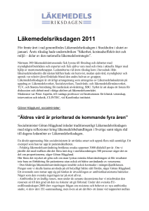 Läkemedelsriksdagen 2011-01-20 - referat