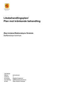 Likabehandlingsplan/ Plan mot kränkande behandling