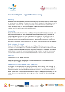 Hässleholm Miljö AB – rapport klimatanpassning