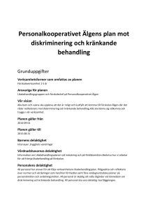 Personalkooperativet Älgens plan mot diskriminering och kränkande