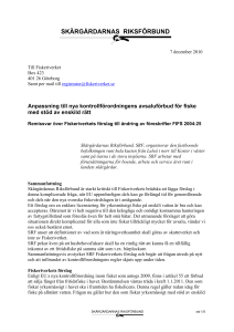 SRF remissvar avsaluförbud inom fritidsfisket dec 2010