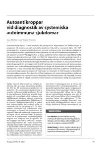 Autoantikroppar vid diagnostik av systemiska autoimmuna sjukdomar