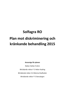 Solfagra RO Plan mot diskriminering och kränkande behandling