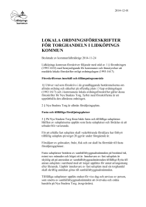 Lokala ordningsföreskrifter för torghandel i Lidköpings kommun 2014