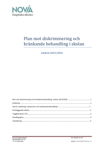 Plan mot diskriminering och kra nkande behandling i skolan