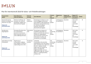 Mall Plan för internkontroll 2013 för XX förvaltningen
