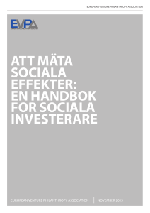 att mäta sociala effekter: en handbok for sociala investerare