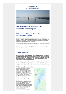 Nyhetsbrev nr 2:2015 från Svenska Fiskeregler