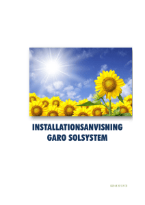 Installationsanvisning GARO solsystem