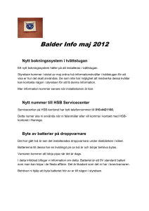 Balder Info maj 2012 Nytt bokningssystem i tvättstugan