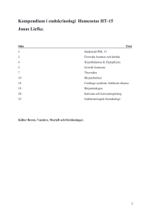 Kompendium i endokrinologi Homeostas HT