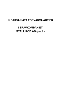 Erbjudandeprospekt för Travkompaniet Stall Röd AB