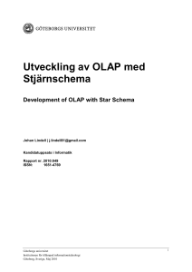 Utveckling av OLAP med Stjärnschema - GUPEA