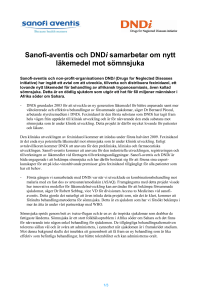 Sanofi-aventis och DNDi samarbetar om nytt läkemedel mot