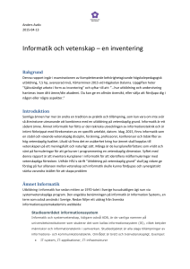 Informatik och vetenskap – en inventering