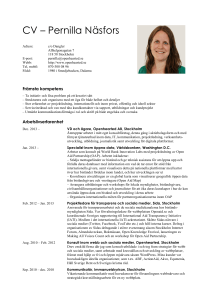 CV – Pernilla Näsfors