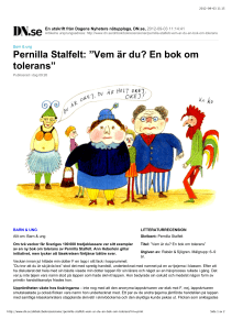 Pernilla Stalfelt: ”Vem är du? En bok om tolerans”