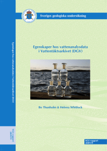 Egenskaper hos vattenanalysdata i Vattentäktsarkivet (DGV)