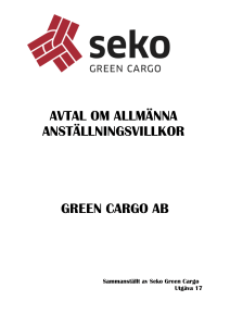Avtal om allmänna anställningsvillkor för SJ Green Cargo AB