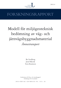 Modell för miljögeoteknisk bedömning av väg