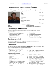 Curriculum Vitae – Samuel Åslund