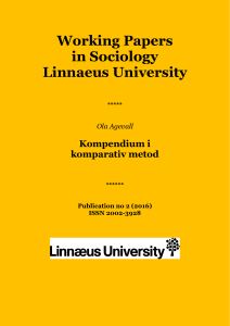 Working Papers in Sociology Linnaeus University
