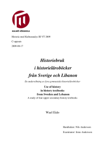Historiebruk i historieläroböcker från Sverige och Libanon