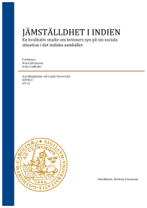 jämställdhet i indien - Lund University Publications