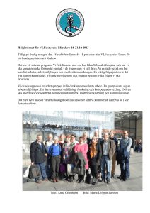 Internat för VLFs styrelse i Krakow 18-21/10 2013