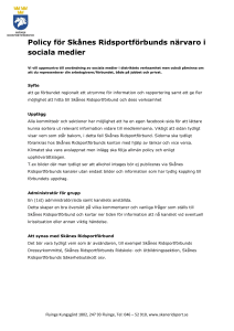 Policy för Skånes Ridsportförbunds närvaro i sociala medier