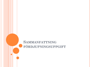 Sammanfattning fördjupningsuppgift