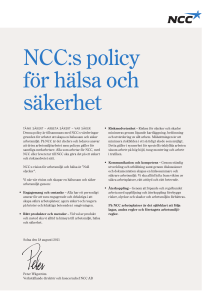NCC:s policy för hälsa och säkerhet