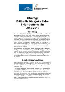 Strategi Bättre liv för sjuka äldre i Norrbottens län 2015-2018