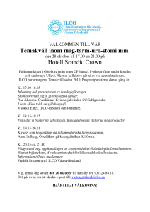 Temakväll inom mag-tarm-uro-stomi mm. Hotell Scandic Crown