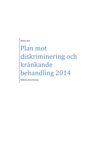 Plan mot diskriminering och kränkande behandling 2014