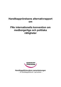 Den svenska handikapprörelsens alternativrapport till FNs kommitté