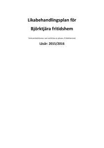Likabehandlingsplanen fritids 2015/2016