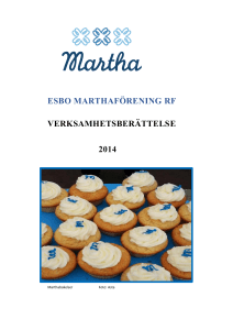 ESBO MARTHAFÖRENING RF VERKSAMHETSBERÄTTELSE 2014