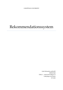 Rekommendationssystem - IDA.LiU.se