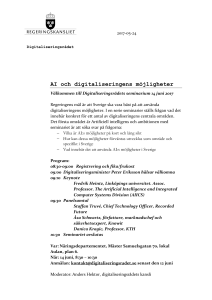 Digitaliseringsrådets seminarium om AI och digitaliseringens